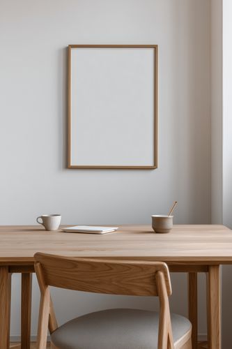 Empty-frame dining room scene template